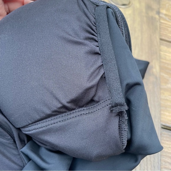 DKNY Women's Black Stretch Ruched Bandeau  Convertible Tie Tankini Swimsuit Top - Picture 8 of 8